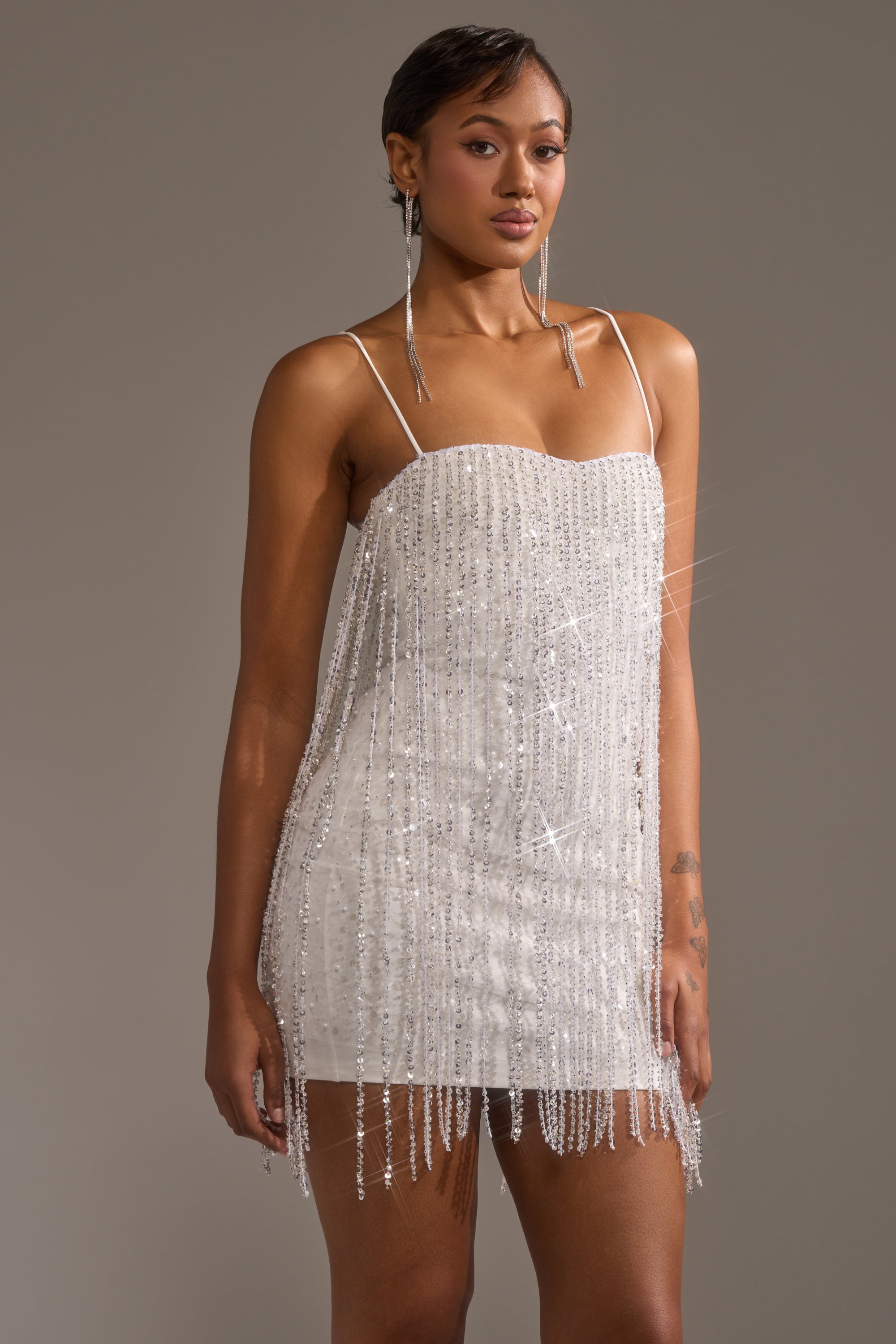 CAME THRU DRIPPIN' FRINGE MINI DRESS