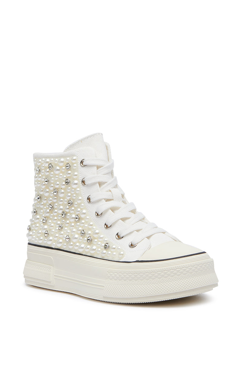 AZALEA WANG SAISHA PEARL WHITE SNEAKER