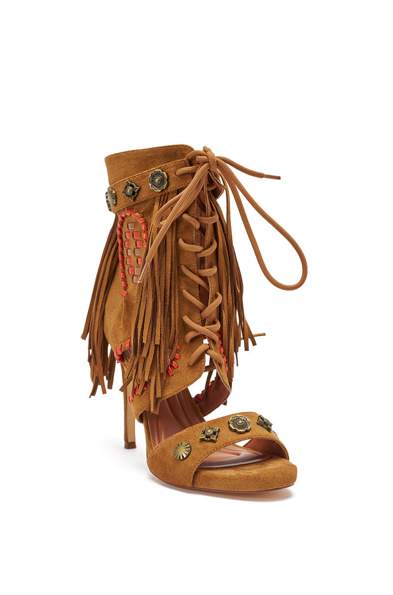 AZALEA WANG SALGADO FRINGE GLADIATOR STILETTO SANDAL