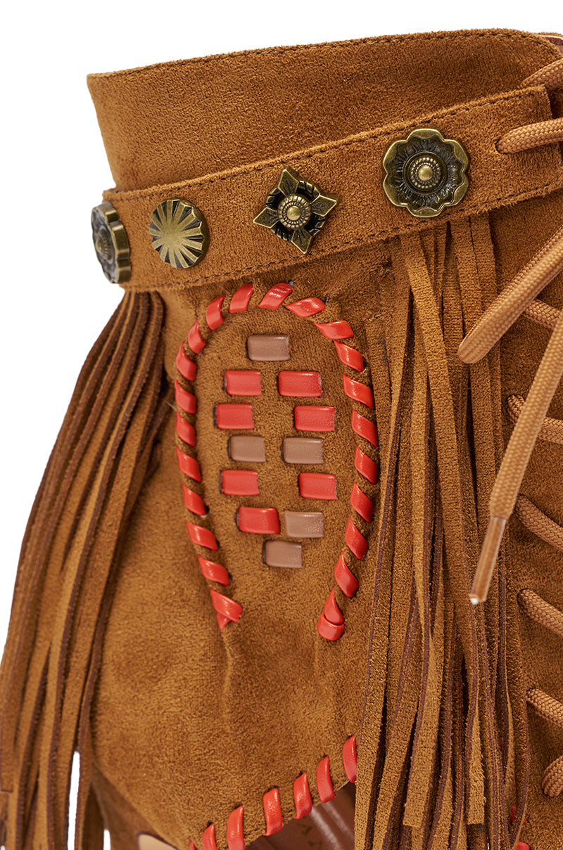 AZALEA WANG SALGADO FRINGE GLADIATOR STILETTO SANDAL