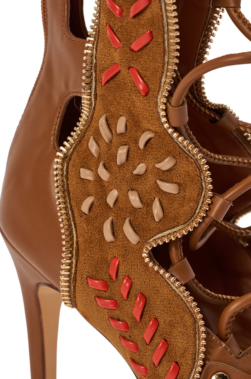 AZALEA WANG SHAI TAN GLADIATOR STILETTO SANDAL