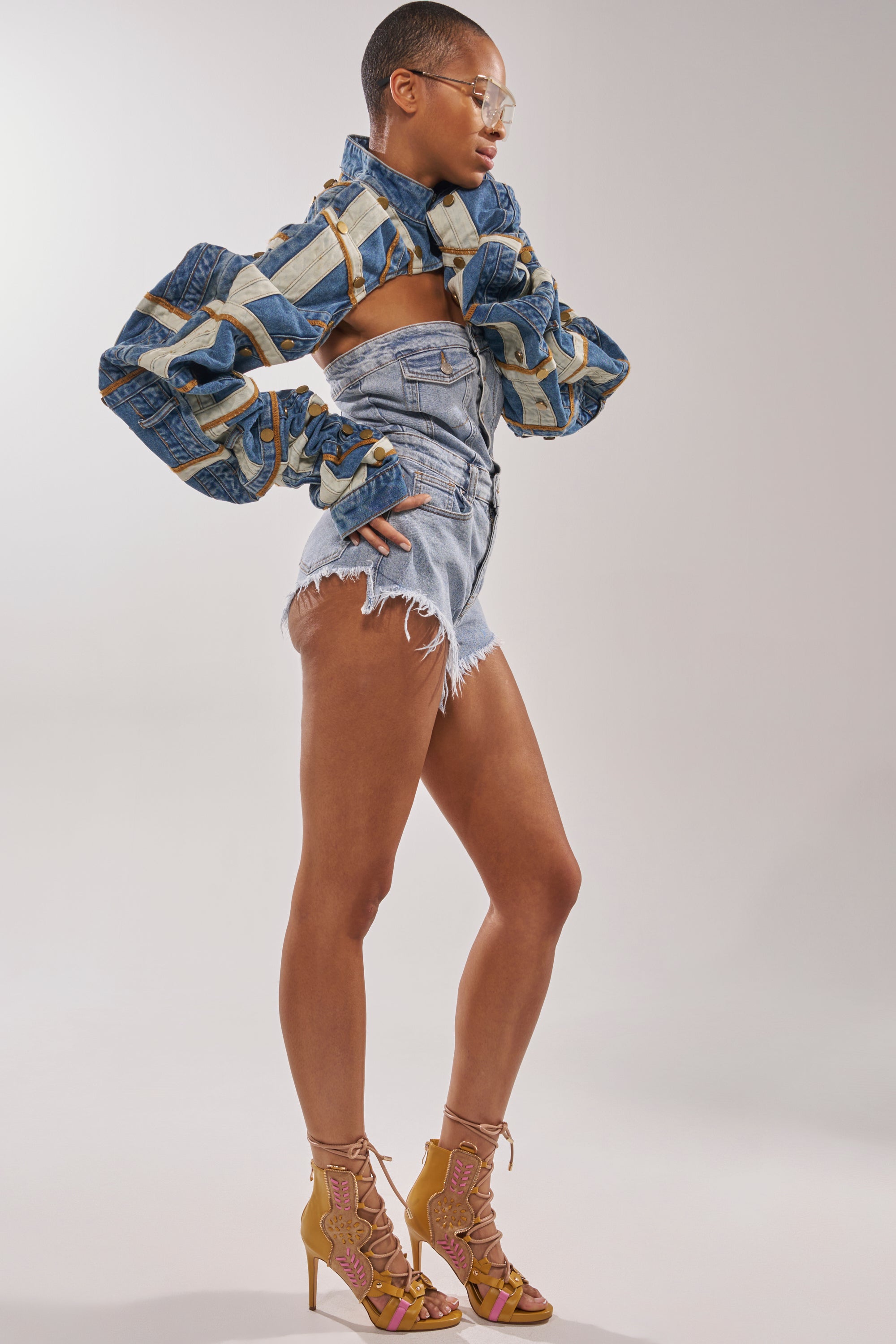 AZALEA WANG SHAINIA MUSTARD MULTI STILETTO SANDAL