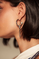 BALL AND CHAIN HOOP EARRING