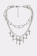 CROSS MY HEART SILVER NECKLACE