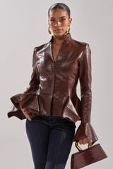 CARMEN BODYCON BLAZER IN BURGUNDY