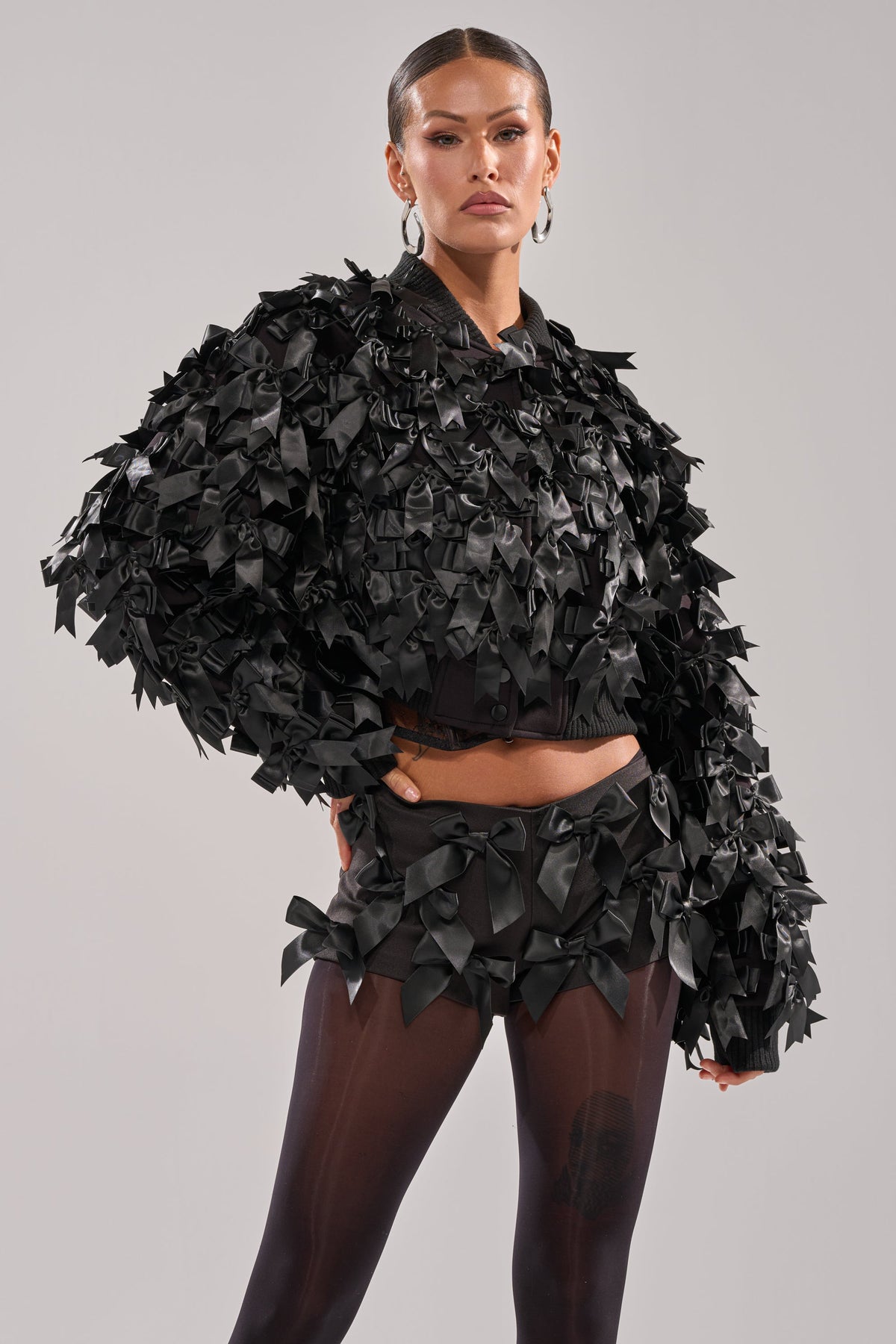 BOW DOWN SATIN BOMBER