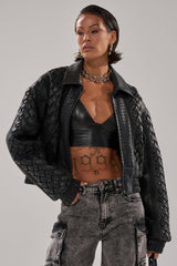KEEP IT LOWKEY PATCHWORK BOMBER