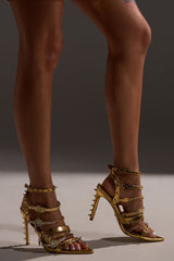 AKIRA GOLD SYDONIC GOLD WATCH STILETTO SANDAL