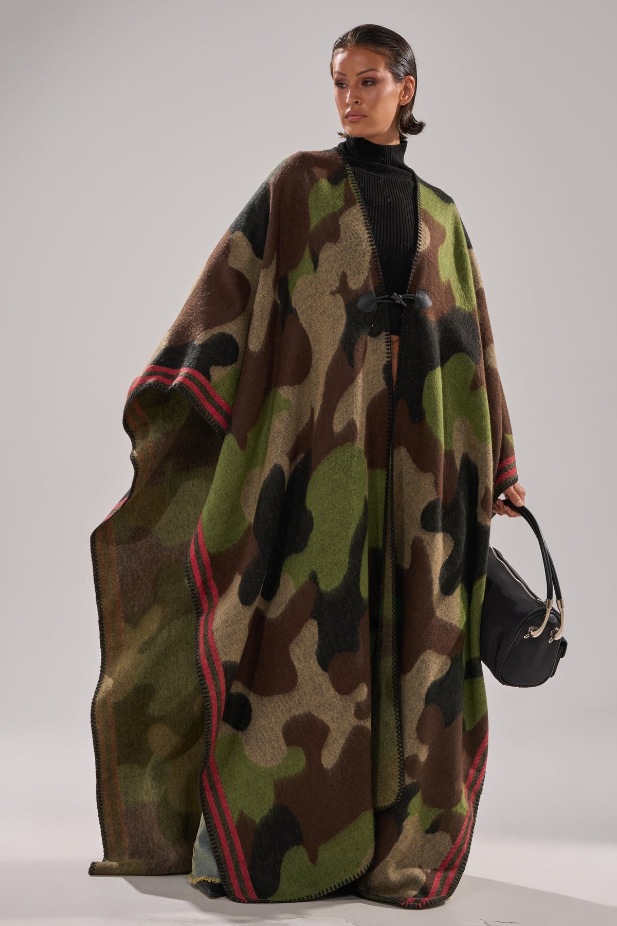 CAMO NIGHTS MAXI PONCHO