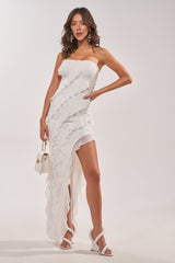 ELLA MESH TUBE DRESS IN WHITE