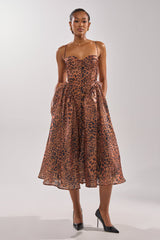 CHEETAH SISTERS MIDI DRESS