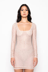 ALL MY LOVE IN THIS RHINESTONE MINI DRESS
