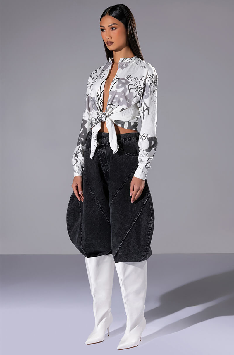 ALWAYS IN STYLE TIE FRONT TSHIRT