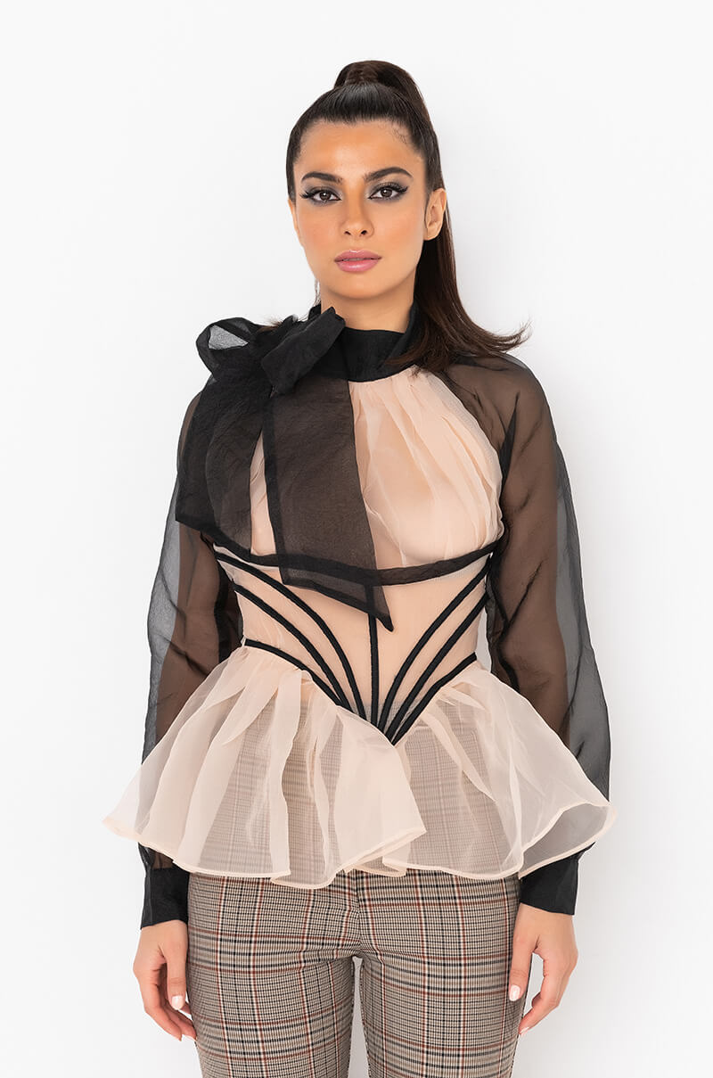 AUDREY PEPLUM BLOUSE