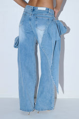 AVIVA BOW DETAIL WIDE LEG JEAN