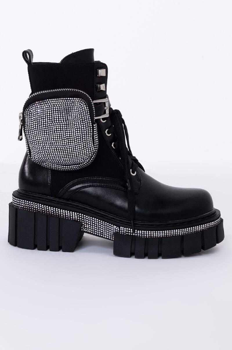 AZALEA WANG ADD A LITTLE SPICE CHUNKY BOOTIE IN BLACK