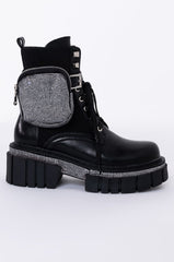 AZALEA WANG ADD A LITTLE SPICE CHUNKY BOOTIE IN BLACK