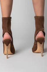 AZALEA WANG ALL YOU NEED IS ME TONIGHT STILETTO BOOTIE IN BROWN