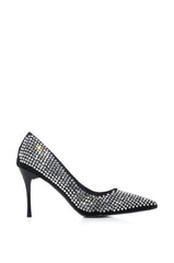 AZALEA WANG ALMA SILVER RHINESTONE PUMP