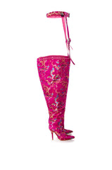 AZALEA WANG ALONDRA PINK BUCKLED BOOT
