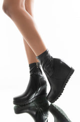 AZALEA WANG CAN'T BREAK US WEDGE BOOTIE IN BLACK
