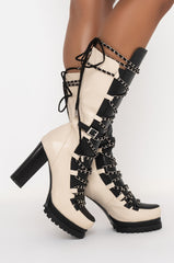 AZALEA WANG CAN'T TOUCH THIS CHUNKY BOOT IN BONE