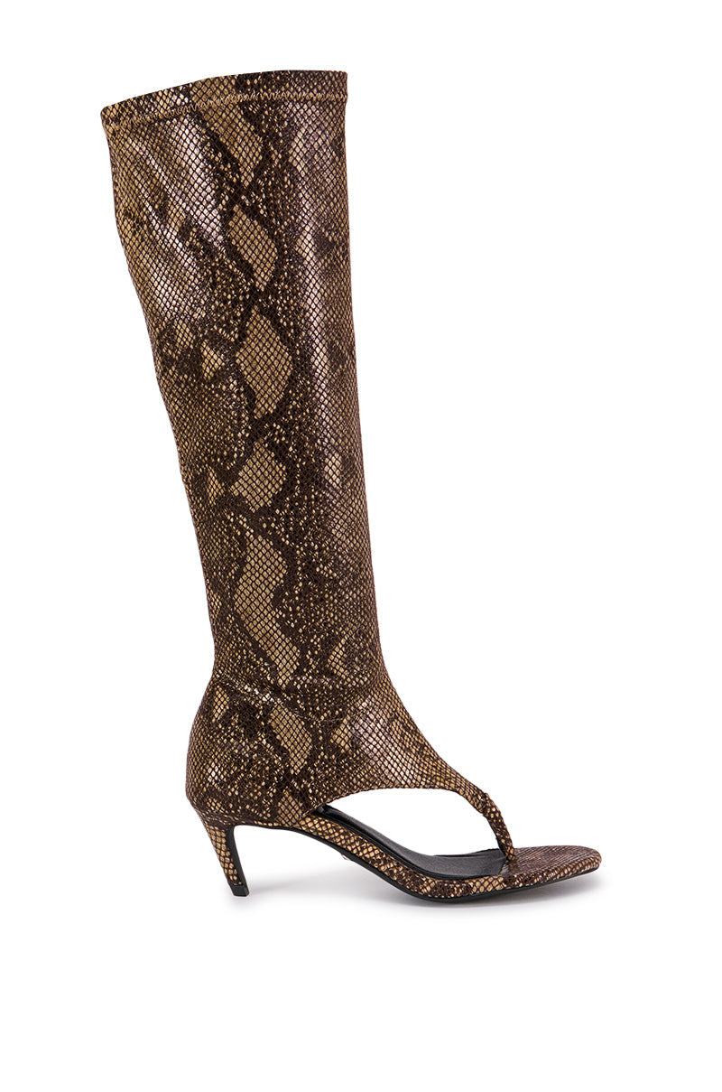 AZALEA WANG CECILE SNAKE OPEN TOE SANDAL BOOT