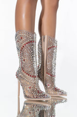 AZALEA WANG CENTER OF ATTENTION STILETTO BOOTIE IN NUDE