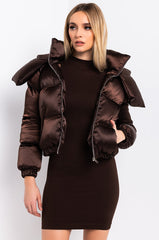 AZALEA WANG CHOCOLATE SATIN PUFFER