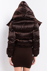 AZALEA WANG CHOCOLATE SATIN PUFFER