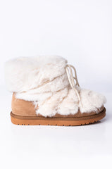 AZALEA WANG COZIED UP FLAT BOOTIE IN BEIGE