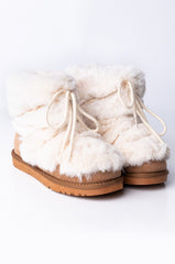 AZALEA WANG COZIED UP FLAT BOOTIE IN BEIGE