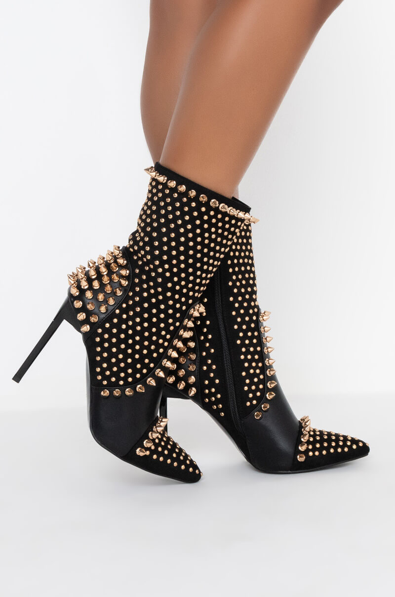 AZALEA WANG DANCIN WITH THE DEVIL STILETTO BOOTIE IN BLACK