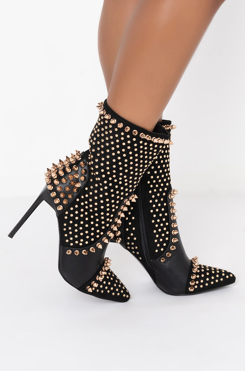 AZALEA WANG DANCIN WITH THE DEVIL STILETTO BOOTIE IN BLACK