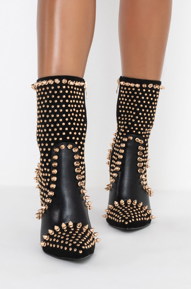 AZALEA WANG DANCIN WITH THE DEVIL STILETTO BOOTIE IN BLACK