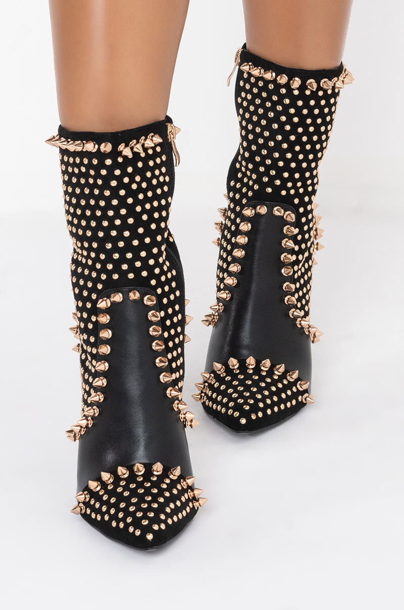 AZALEA WANG DANCIN WITH THE DEVIL STILETTO BOOTIE IN BLACK