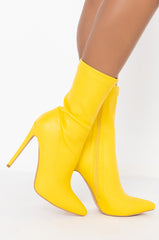 AZALEA WANG DARLING STILETTO HEEL BOOTIE IN YELLOW
