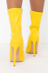 AZALEA WANG DARLING STILETTO HEEL BOOTIE IN YELLOW