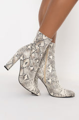 AZALEA WANG DAZED BY YOUR SMILE BOOTIE IN WHITE SNAKE
