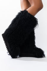 AZALEA WANG DONT ASK ME IF ITS REAL FLAT BOOT IN BLACK