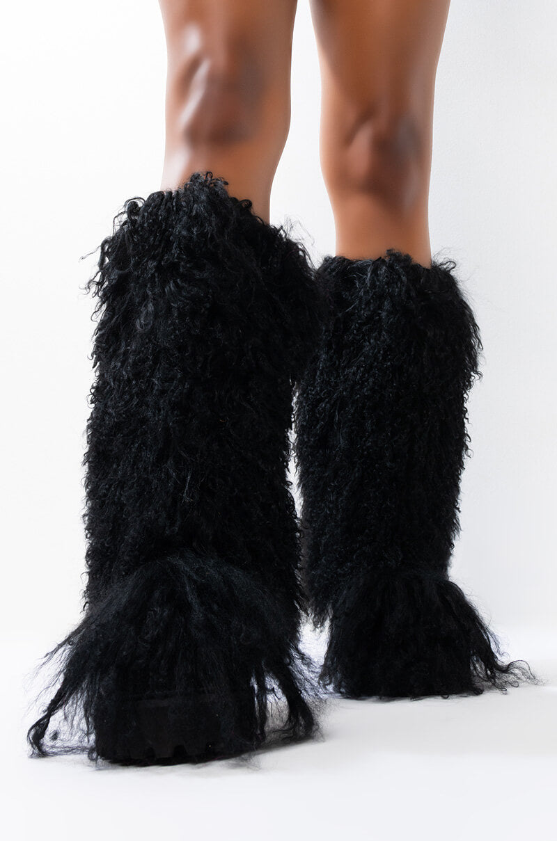 AZALEA WANG DONT ASK ME IF ITS REAL FLAT BOOT IN BLACK