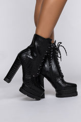 AZALEA WANG DON'T CALL ME YOURS CHUNKY BOOTIE IN BLACK