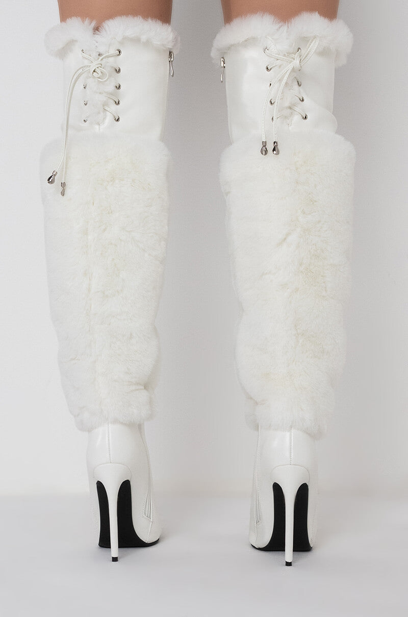 AZALEA WANG DREAMING OF ASPEN STILETTO BOOT IN WHITE