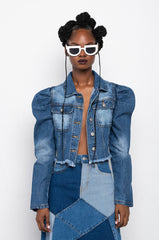 EVERYDAY PUFF SHOULDER DENIM JACKET