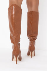 AZALEA WANG FALL FOR YOU STILETTO BOOT IN CARAMEL