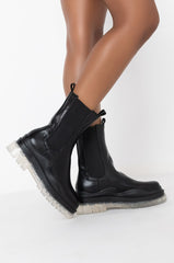 AZALEA WANG GHOST MODE FLATFORM BOOTIE IN CLEAR