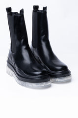 AZALEA WANG GHOST MODE FLATFORM BOOTIE IN CLEAR