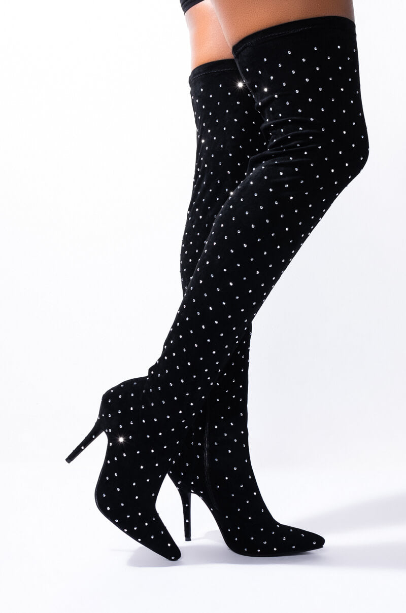 AZALEA WANG GOING ALL IN STILETTO BOOT IN BLACK SUEDE