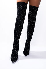 AZALEA WANG GOING ALL IN STILETTO BOOT IN BLACK SUEDE
