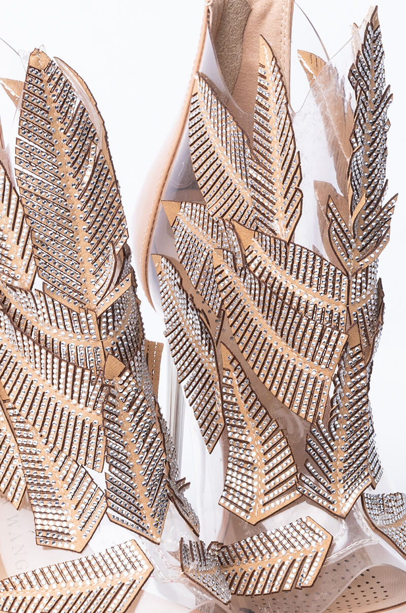 AZALEA WANG GOTTA LET YOU KNOW STILETTO BOOTIE IN NUDE PATENT